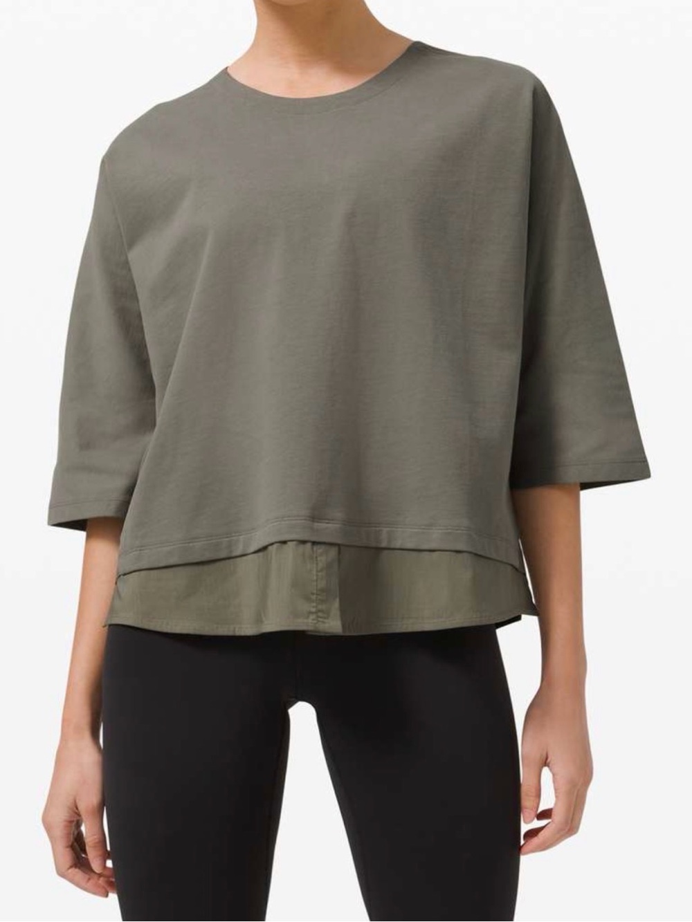 Lululemon Live to Layer Shirt Gray Sage Flowy Oversized Boxy Fit Layered Look